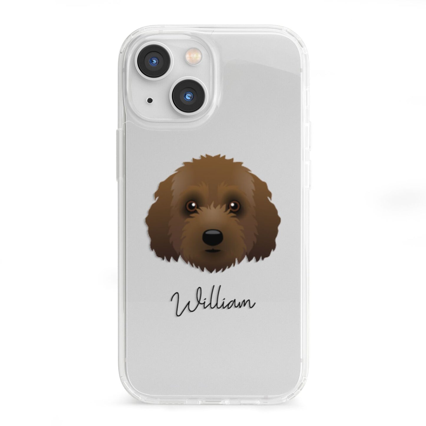 Australian Labradoodle Personalised iPhone 13 Mini Clear Bumper Case
