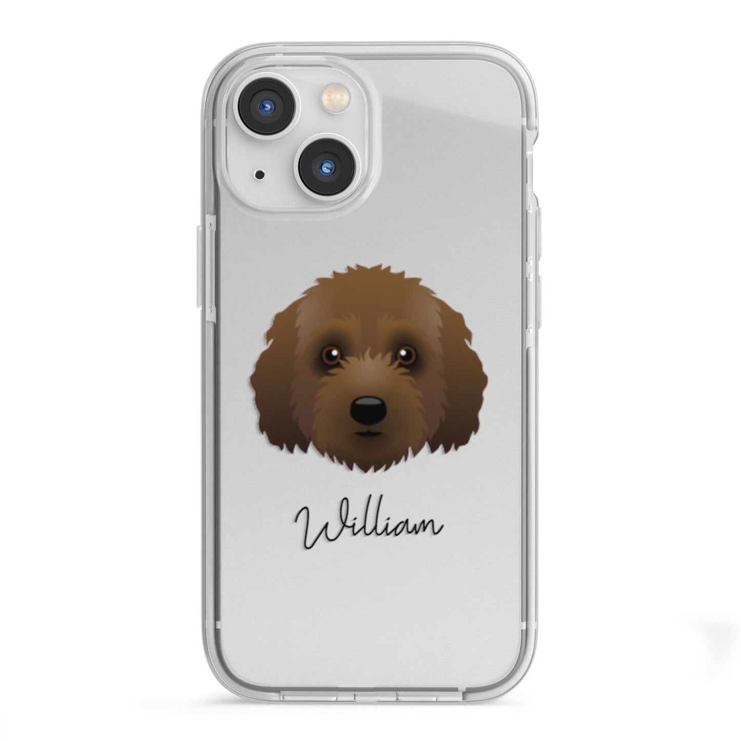 Australian Labradoodle Personalised iPhone 13 Mini TPU Impact Case with White Edges