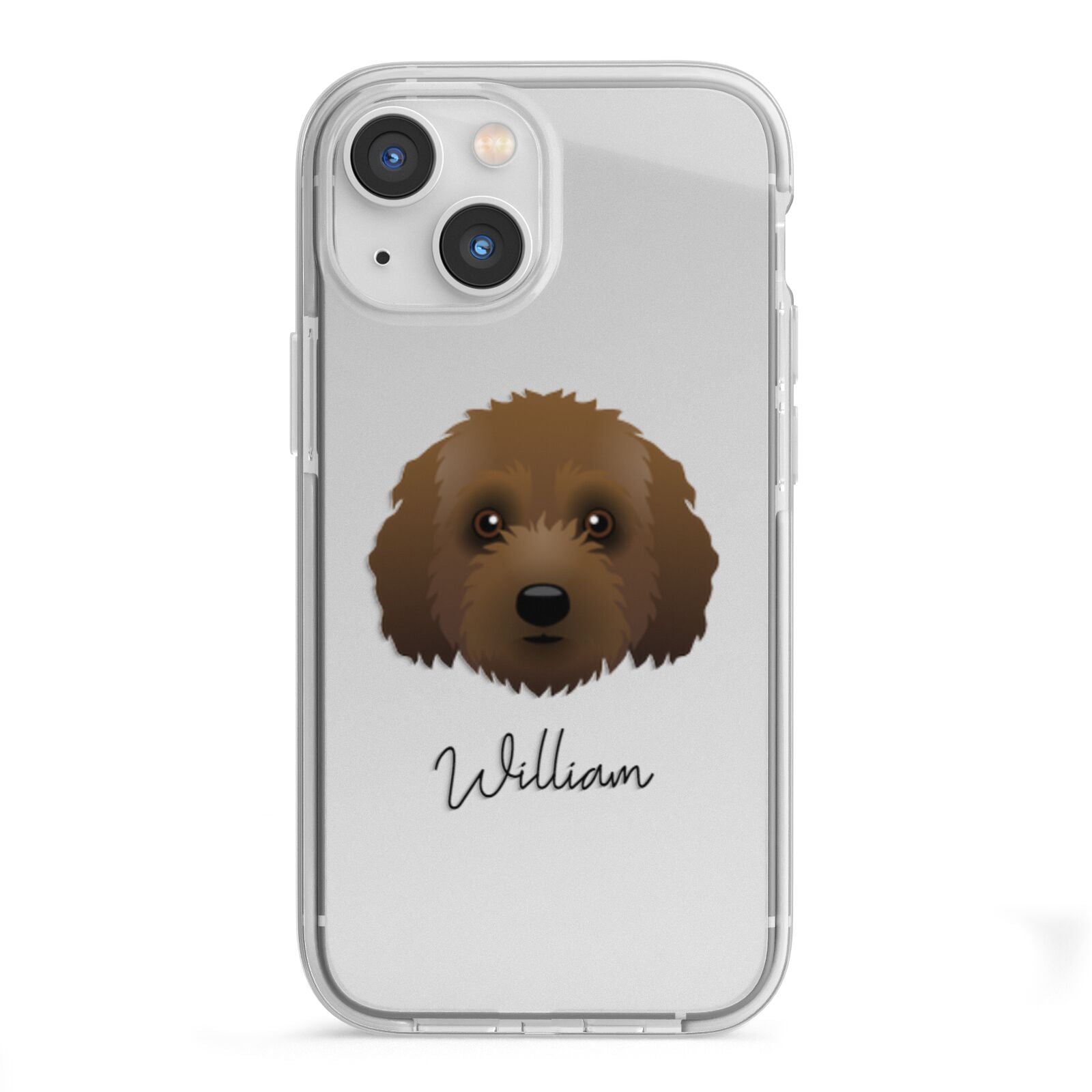 Australian Labradoodle Personalised iPhone 13 Mini TPU Impact Case with White Edges
