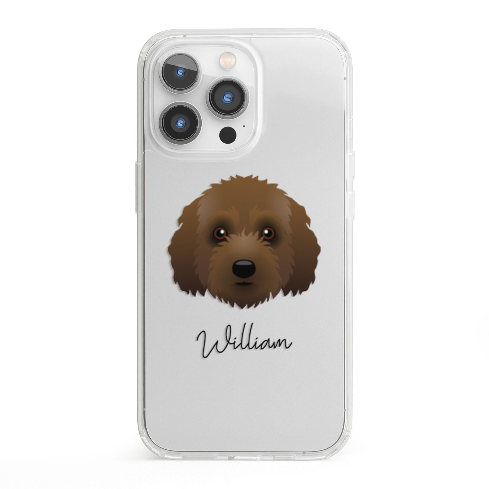 Australian Labradoodle Personalised iPhone 13 Pro Clear Bumper Case