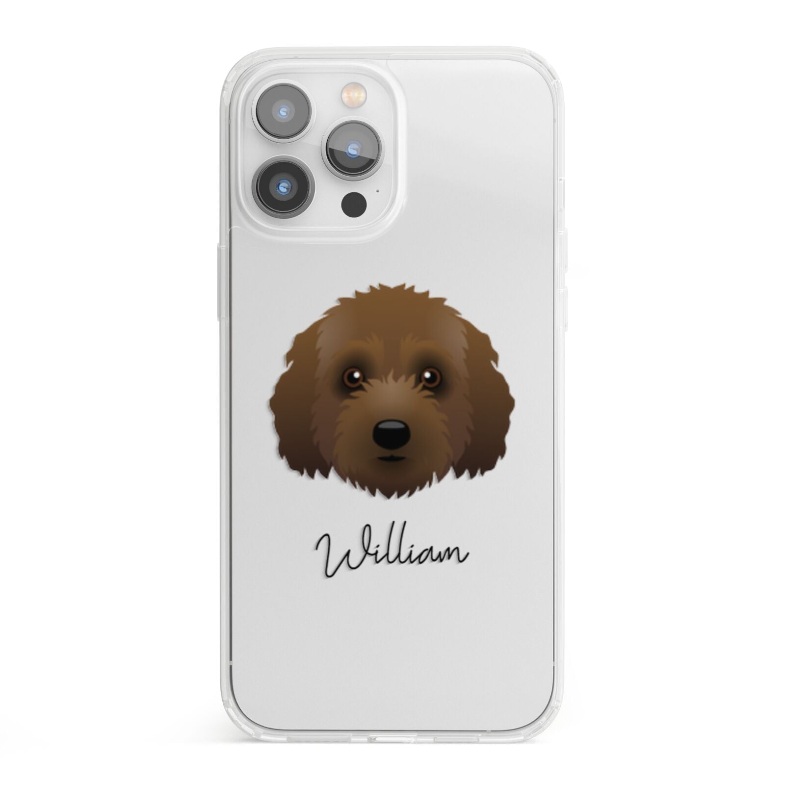 Australian Labradoodle Personalised iPhone 13 Pro Max Clear Bumper Case