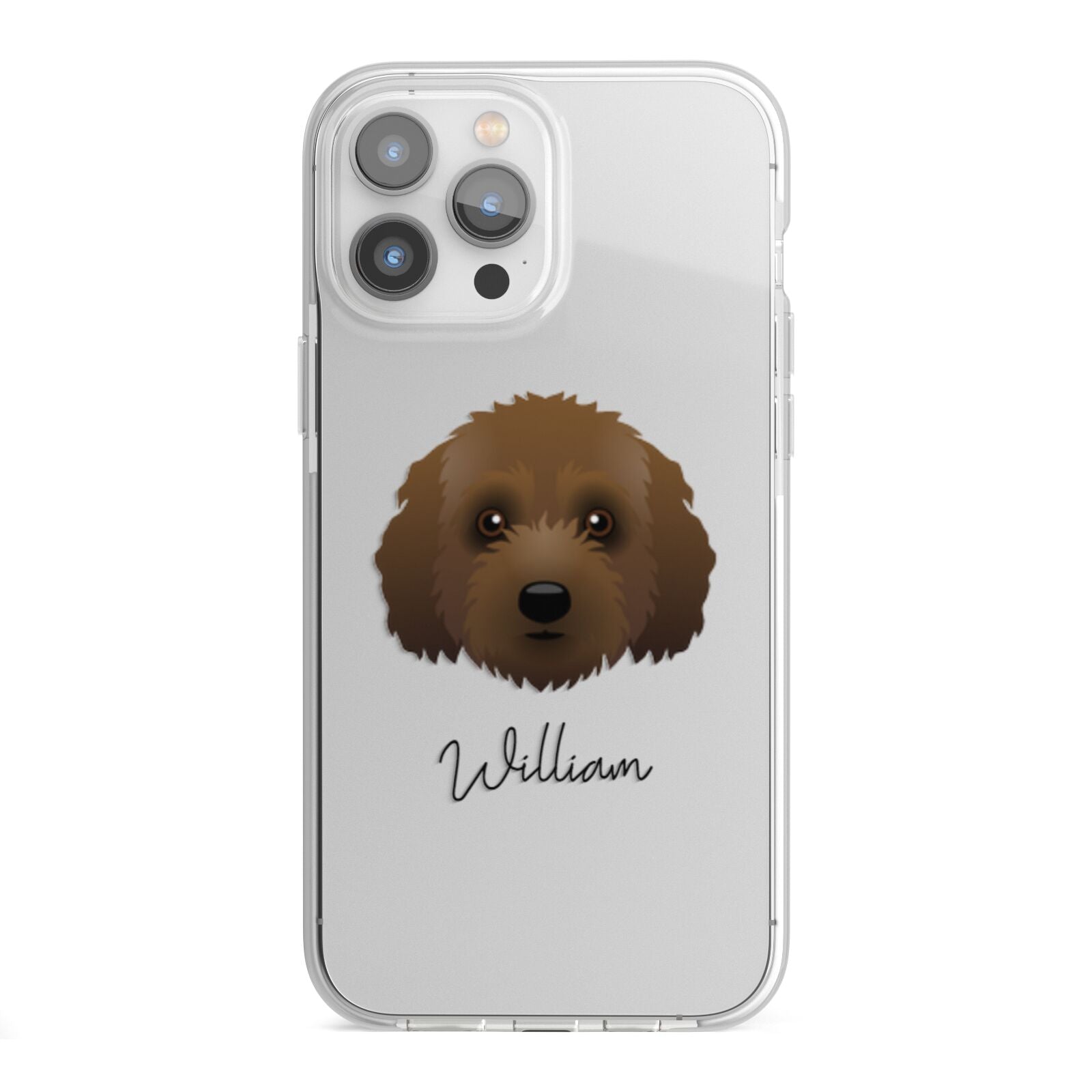Australian Labradoodle Personalised iPhone 13 Pro Max TPU Impact Case with White Edges