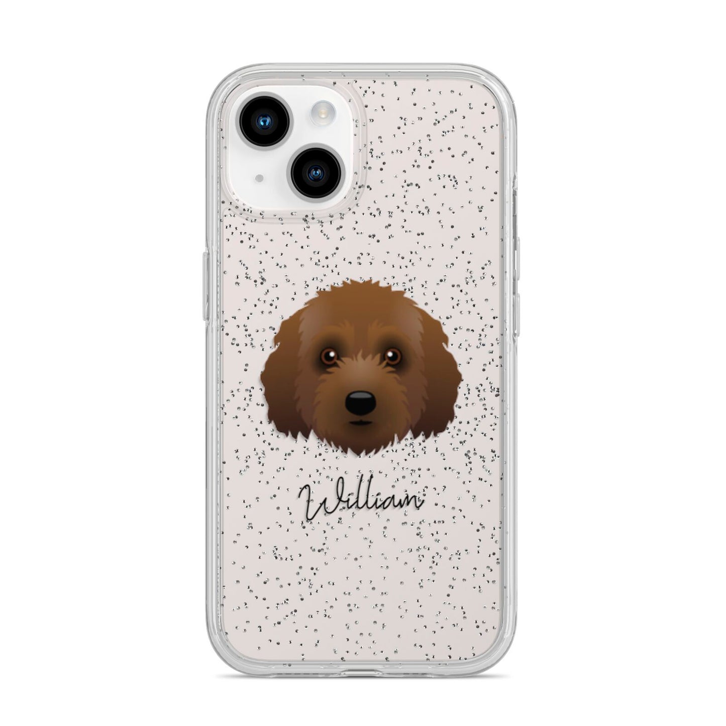Australian Labradoodle Personalised iPhone 14 Glitter Tough Case Starlight