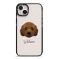 Australian Labradoodle Personalised iPhone 14 Plus Black Impact Case on Silver phone