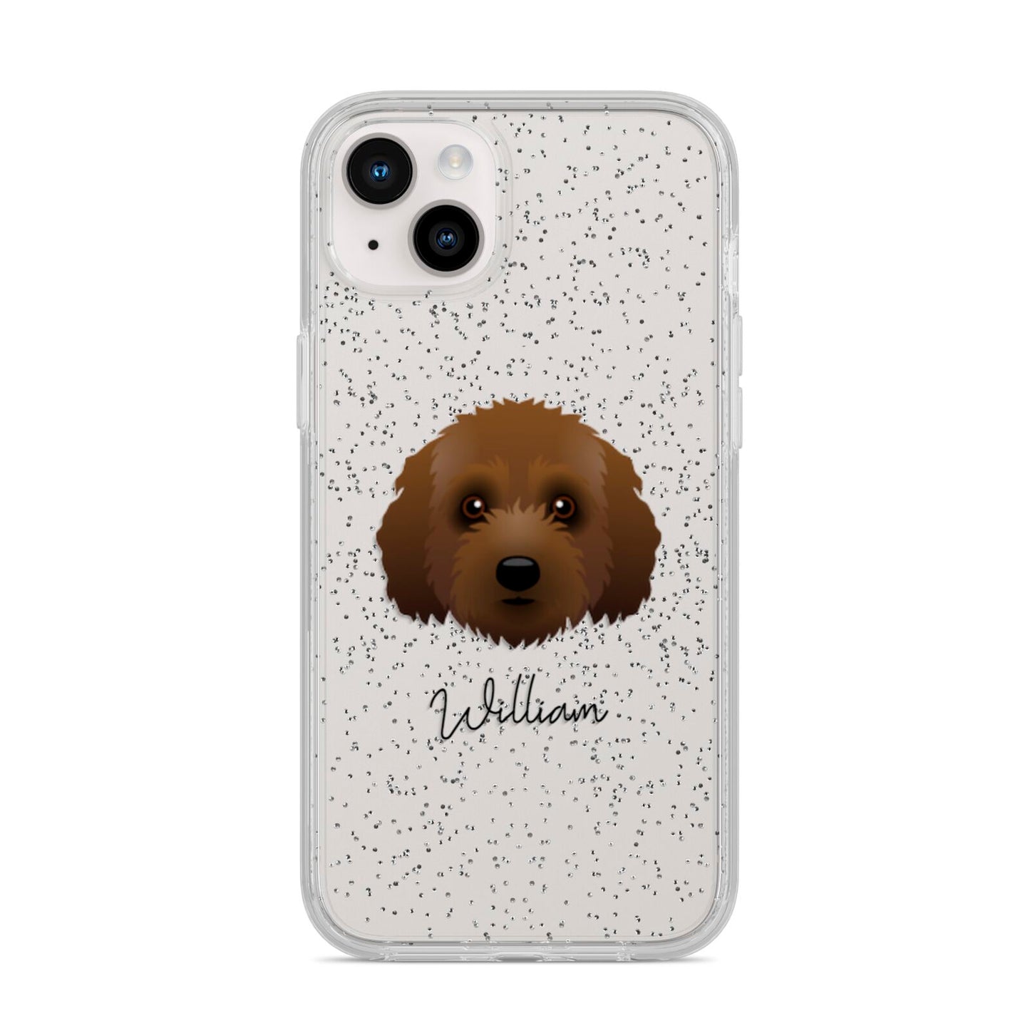 Australian Labradoodle Personalised iPhone 14 Plus Glitter Tough Case Starlight