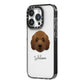 Australian Labradoodle Personalised iPhone 14 Pro Black Impact Case Side Angle on Silver phone