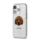 Australian Labradoodle Personalised iPhone 14 Pro Glitter Tough Case Silver Angled Image