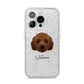 Australian Labradoodle Personalised iPhone 14 Pro Glitter Tough Case Silver