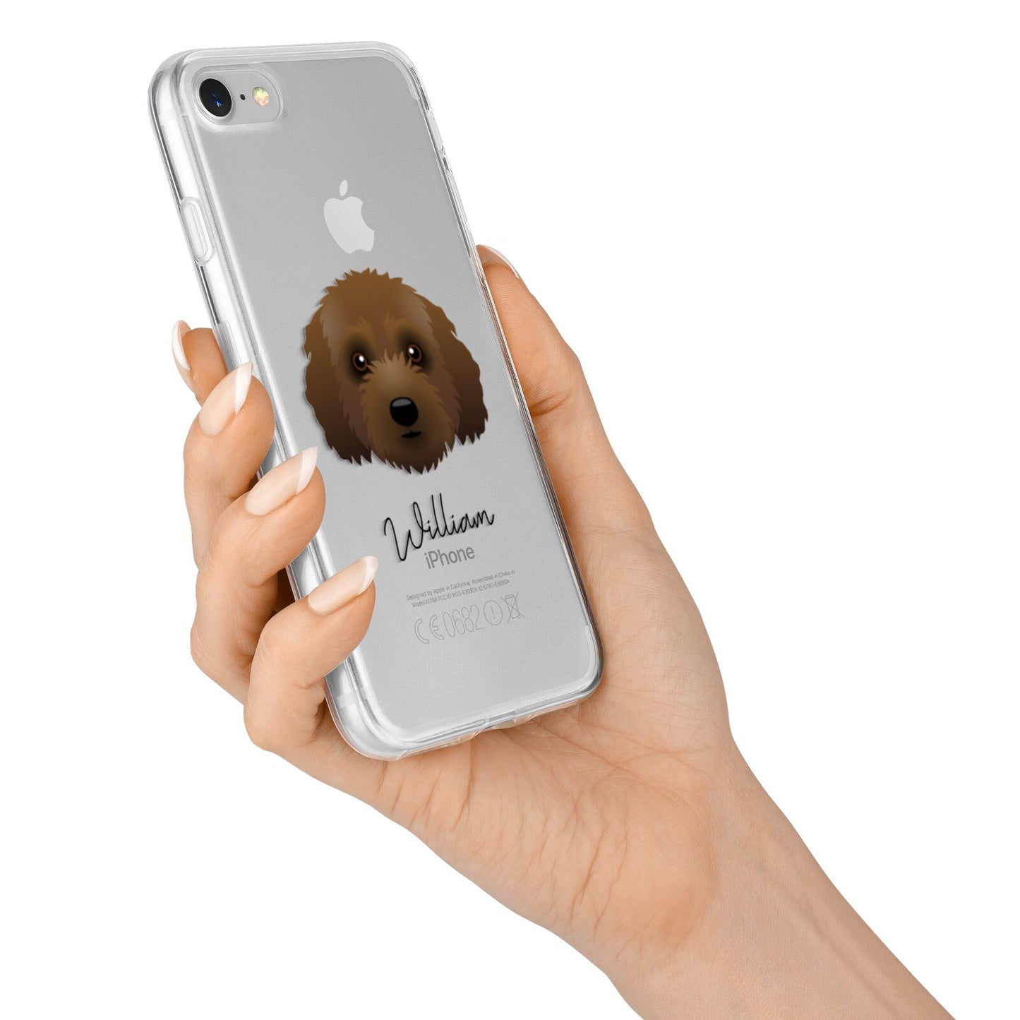 Australian Labradoodle Personalised iPhone 7 Bumper Case on Silver iPhone Alternative Image