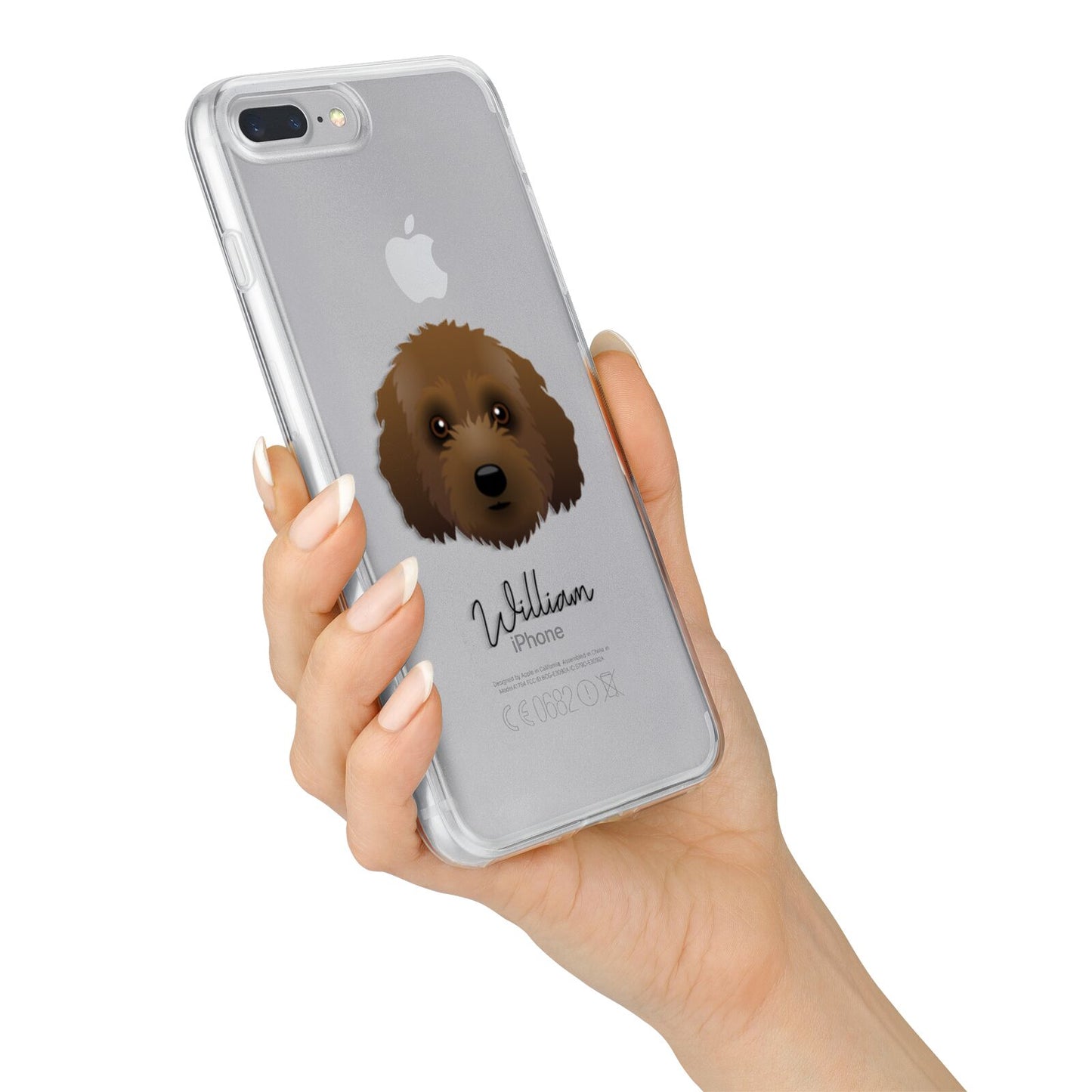 Australian Labradoodle Personalised iPhone 7 Plus Bumper Case on Silver iPhone Alternative Image