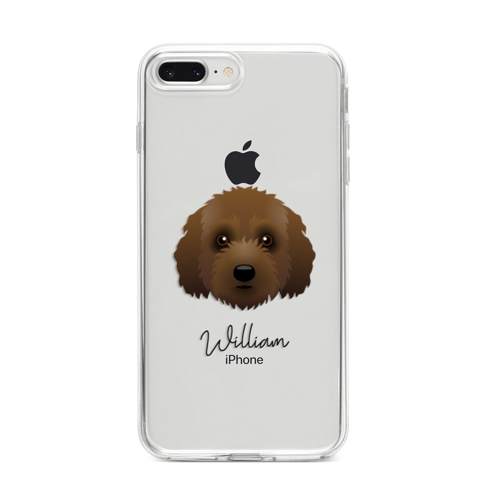 Australian Labradoodle Personalised iPhone 8 Plus Bumper Case on Silver iPhone