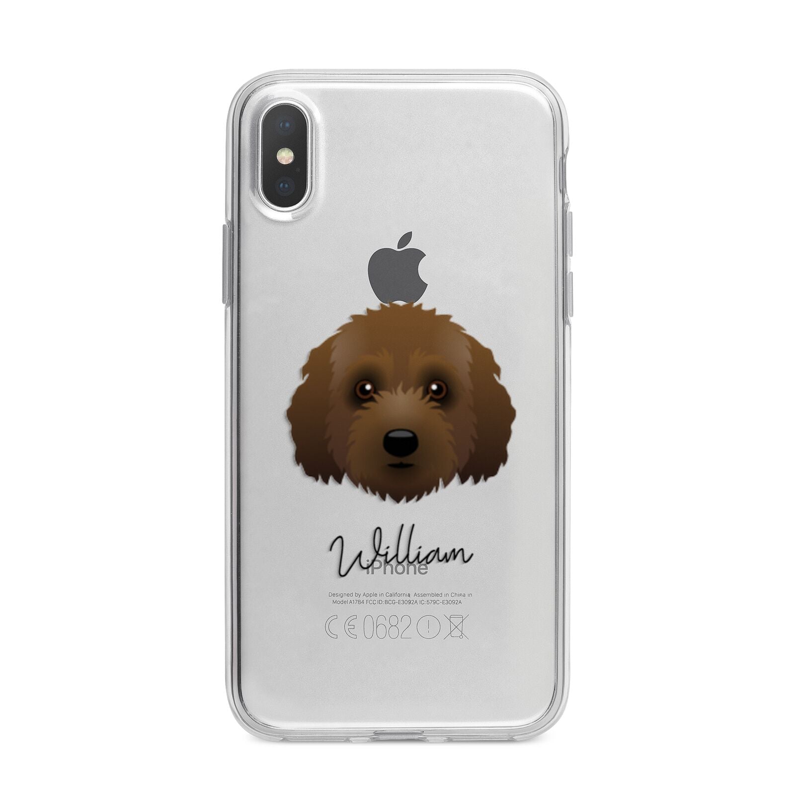 Australian Labradoodle Personalised iPhone X Bumper Case on Silver iPhone Alternative Image 1