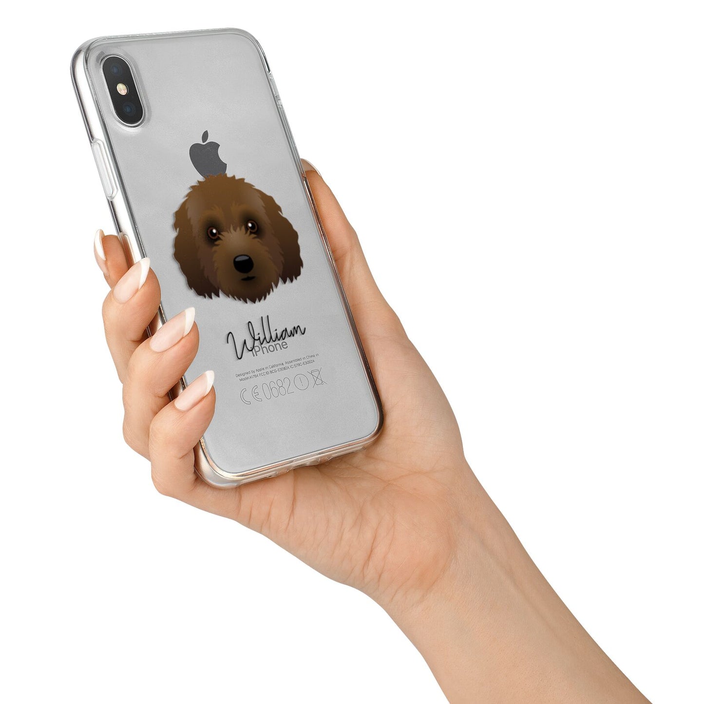 Australian Labradoodle Personalised iPhone X Bumper Case on Silver iPhone Alternative Image 2
