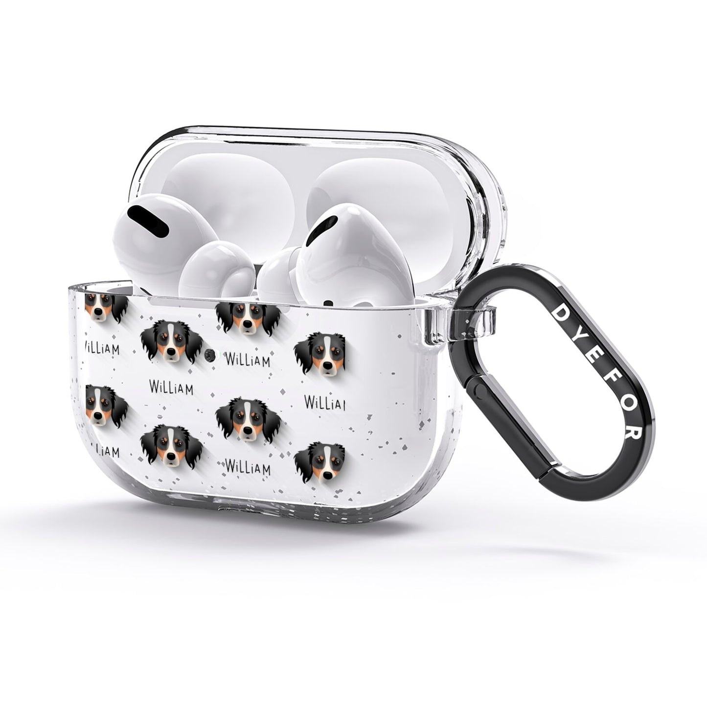 Australian Shepherd Icon with Name AirPods Glitter Case 3rd Gen Side Image