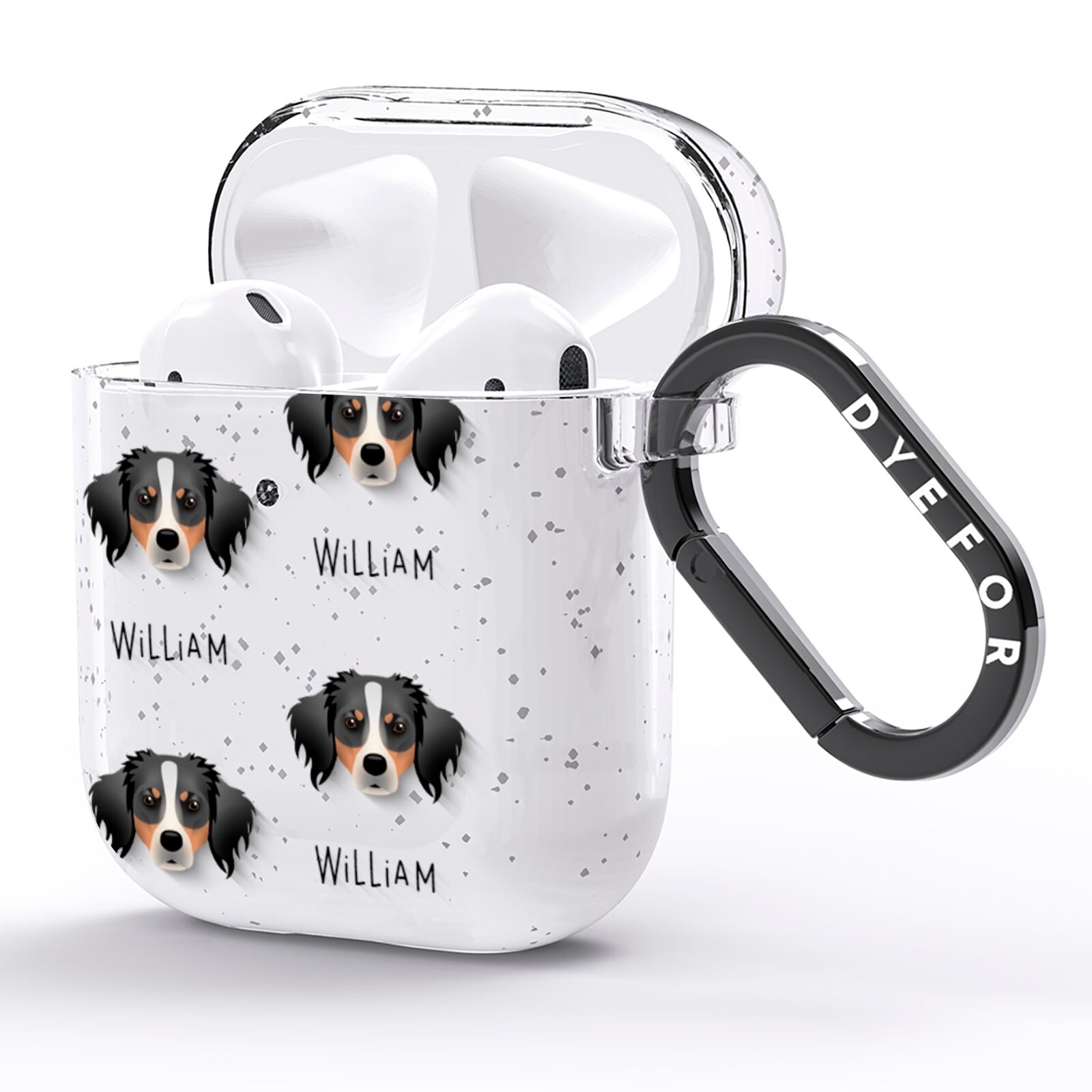 Australian Shepherd Icon with Name AirPods Glitter Case Side Image