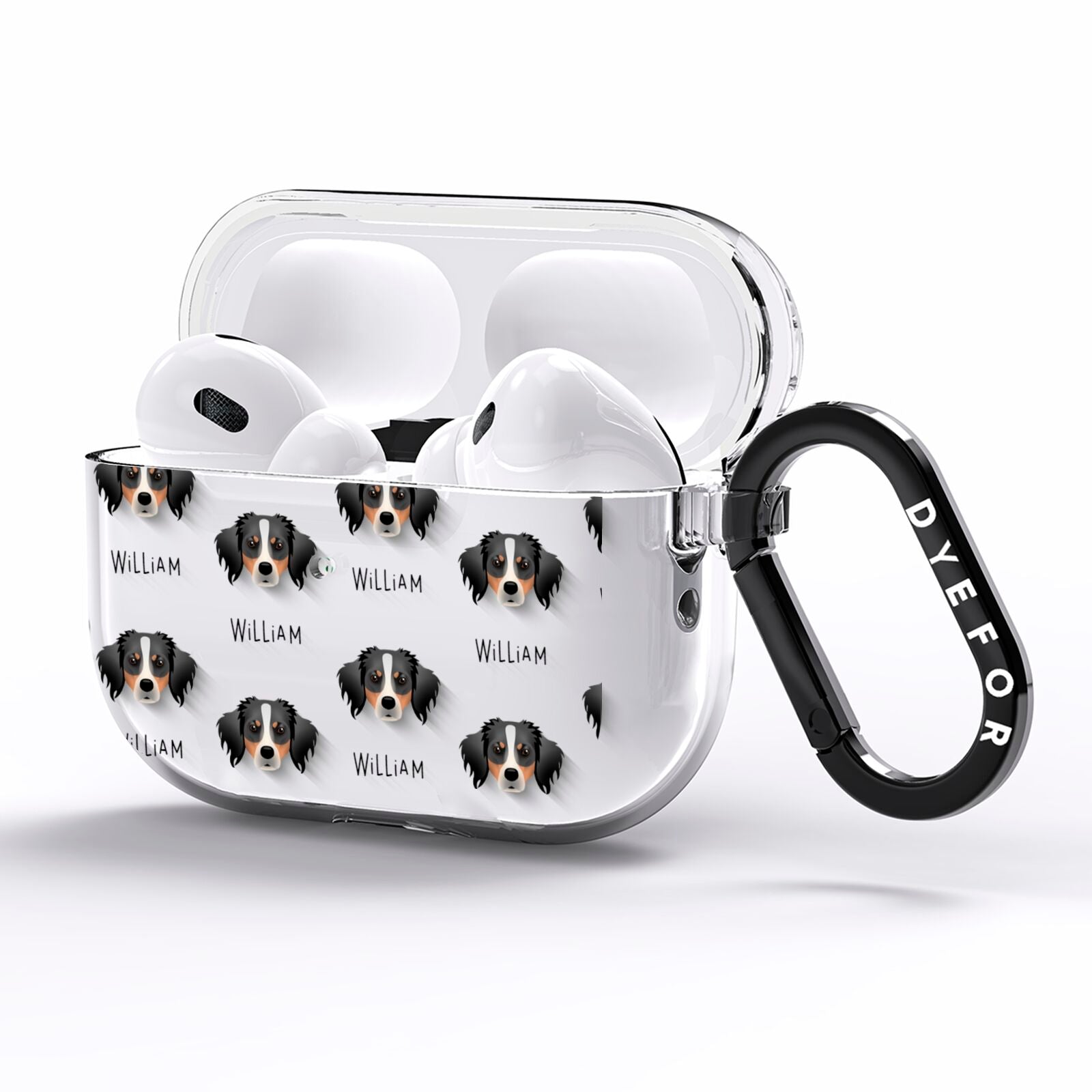 Australian Shepherd Icon with Name AirPods Pro Clear Case Side Image