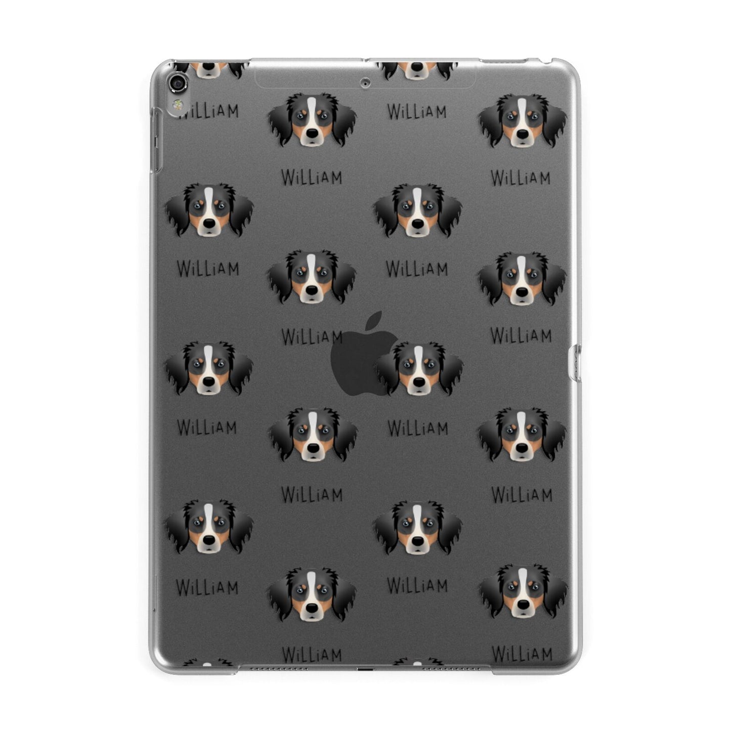Australian Shepherd Icon with Name Apple iPad Grey Case