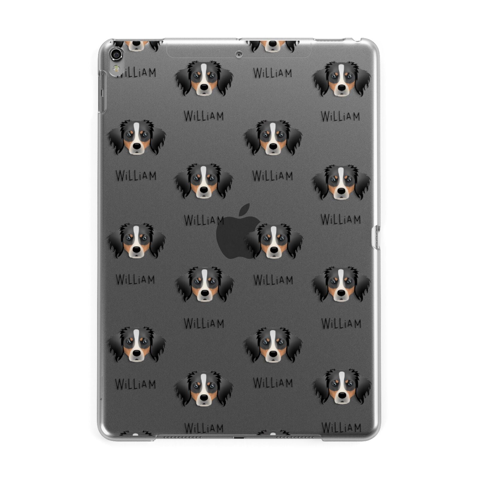 Australian Shepherd Icon with Name Apple iPad Grey Case