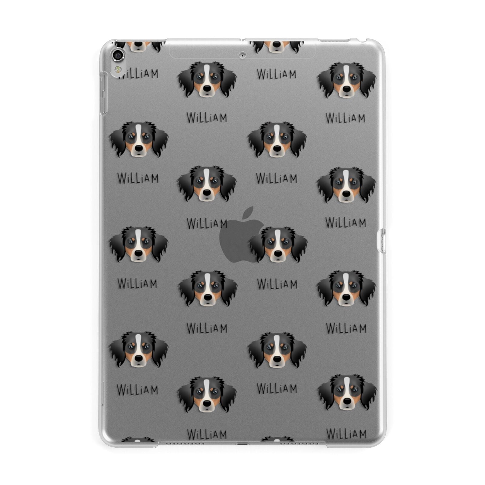 Australian Shepherd Icon with Name Apple iPad Silver Case