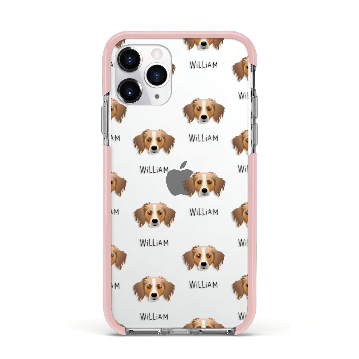 Australian Shepherd Icon with Name Apple iPhone 11 Pro in Silver with Pink Impact Case