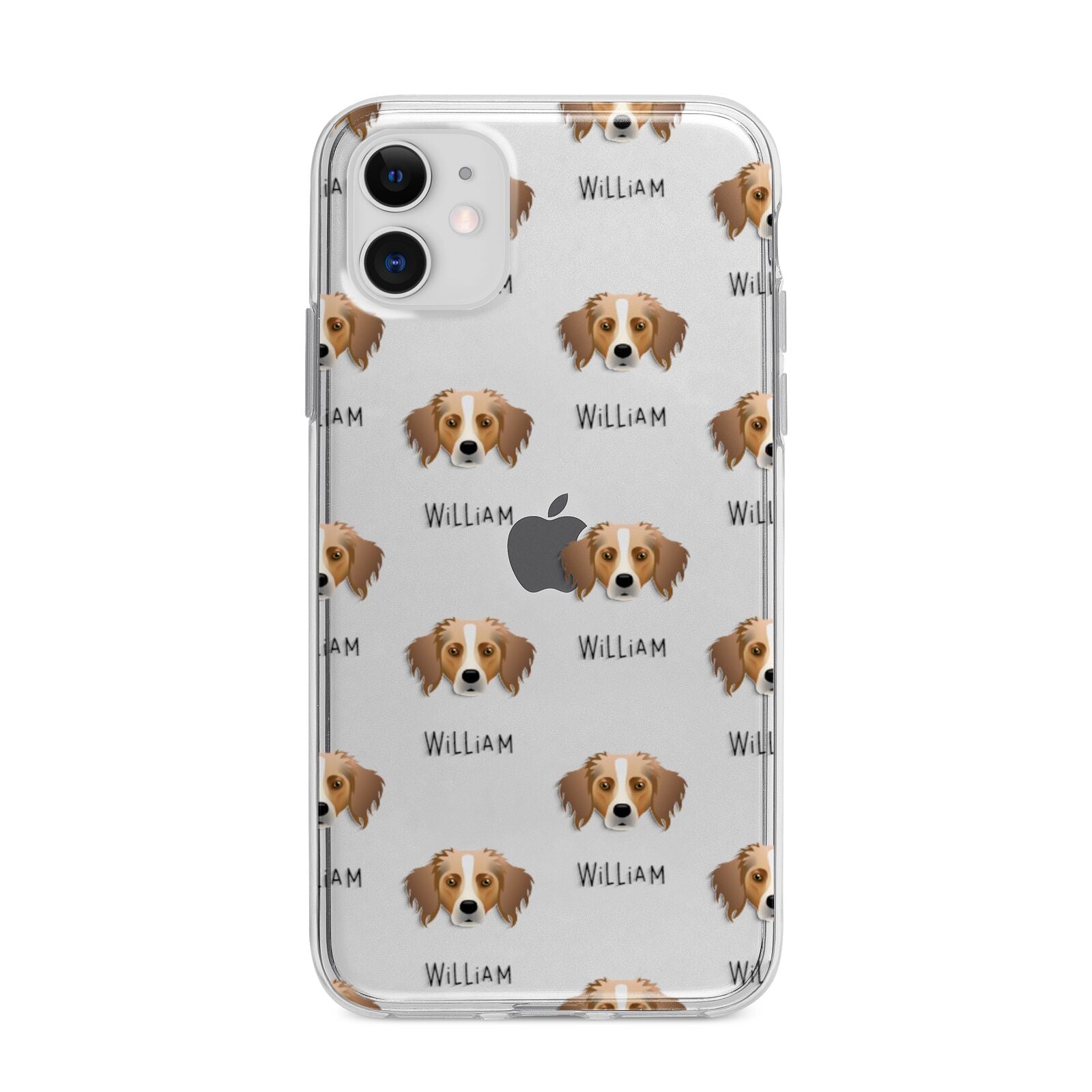 Australian Shepherd Icon with Name Apple iPhone 11 in White with Bumper Case