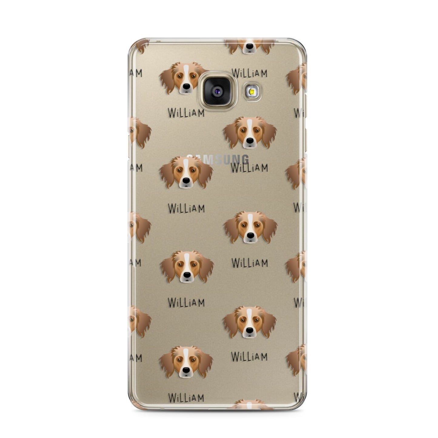 Australian Shepherd Icon with Name Samsung Galaxy A3 2016 Case on gold phone