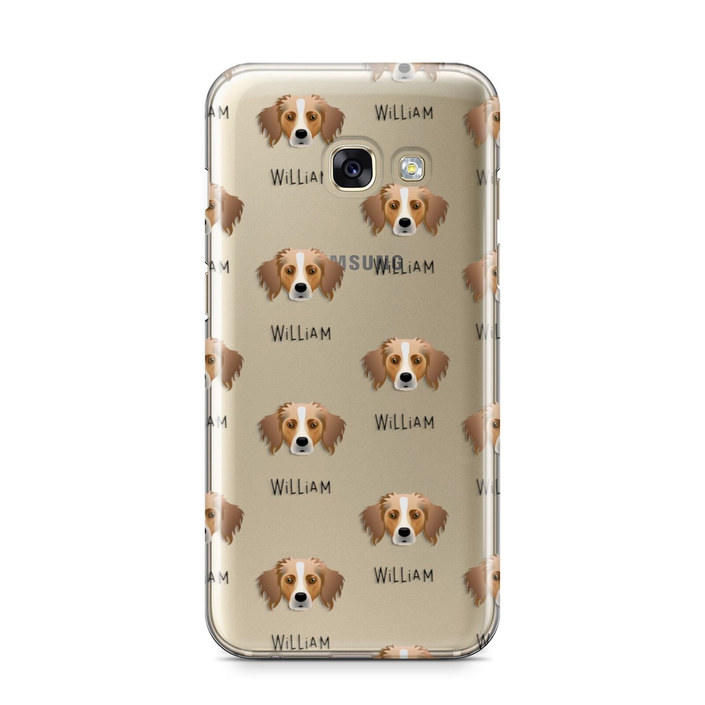 Australian Shepherd Icon with Name Samsung Galaxy A3 2017 Case on gold phone