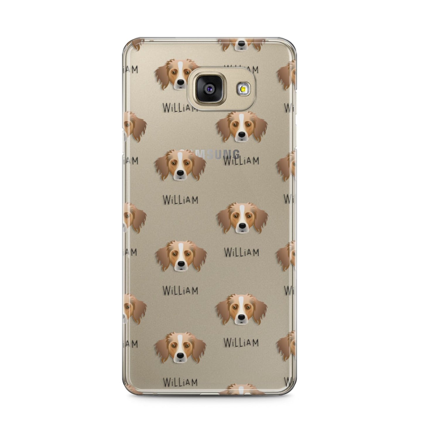 Australian Shepherd Icon with Name Samsung Galaxy A5 2016 Case on gold phone
