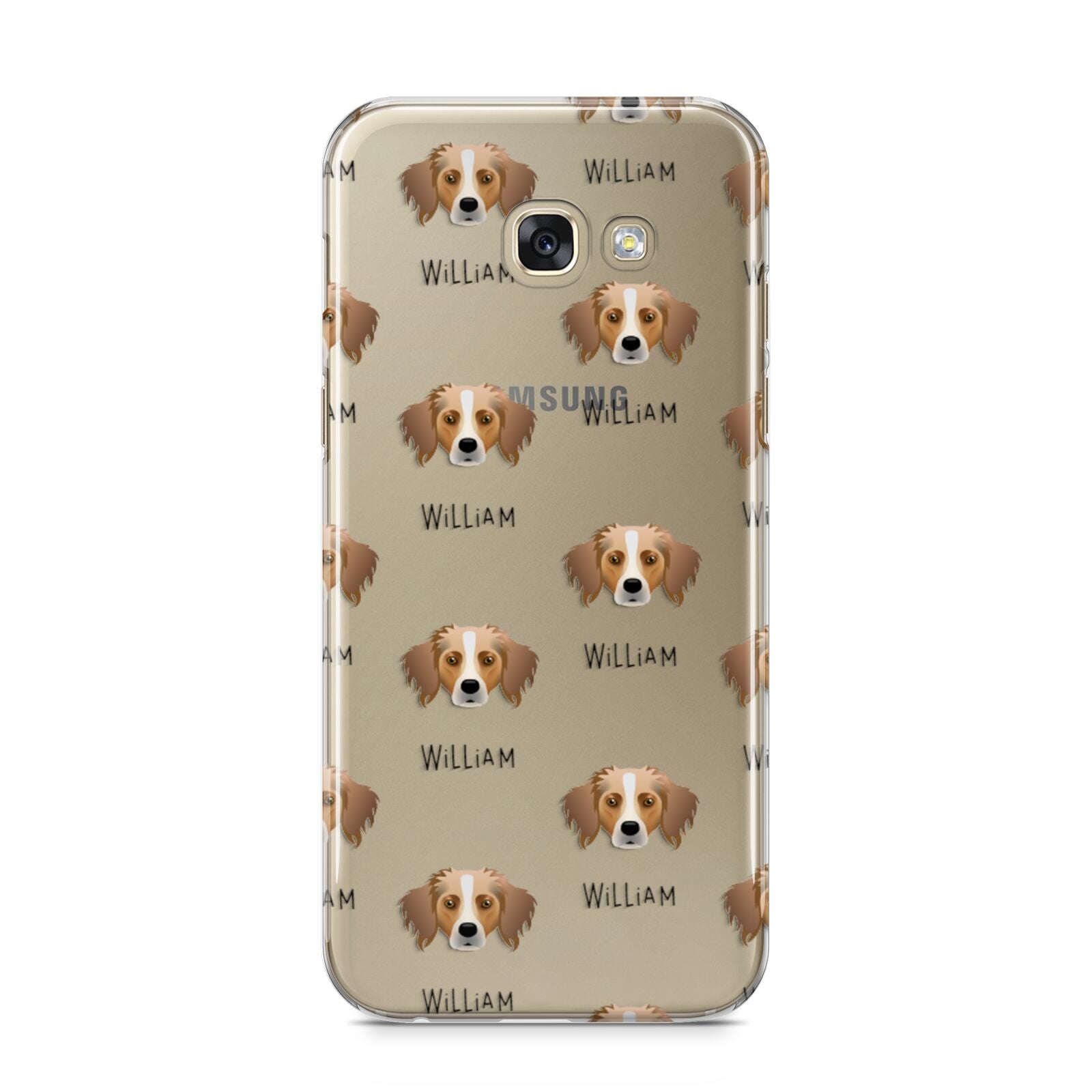 Australian Shepherd Icon with Name Samsung Galaxy A5 2017 Case on gold phone