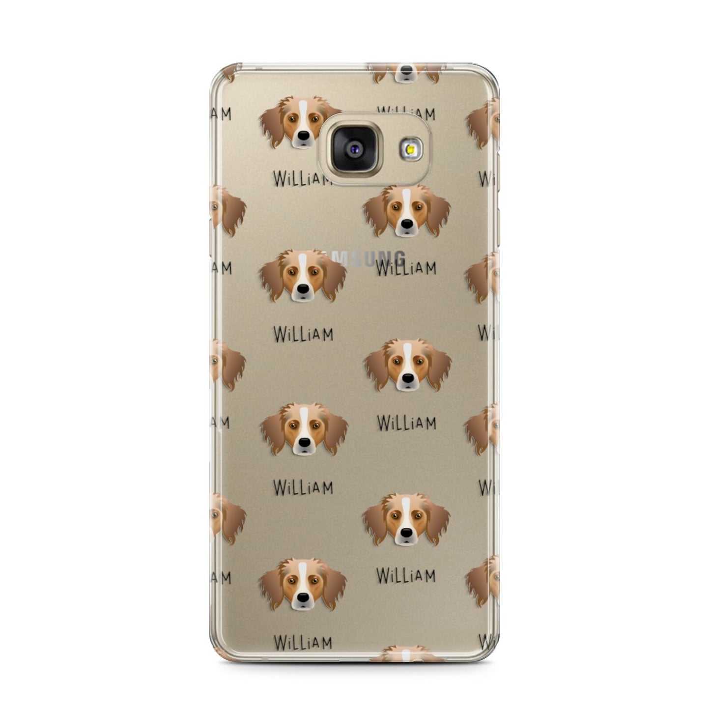 Australian Shepherd Icon with Name Samsung Galaxy A7 2016 Case on gold phone