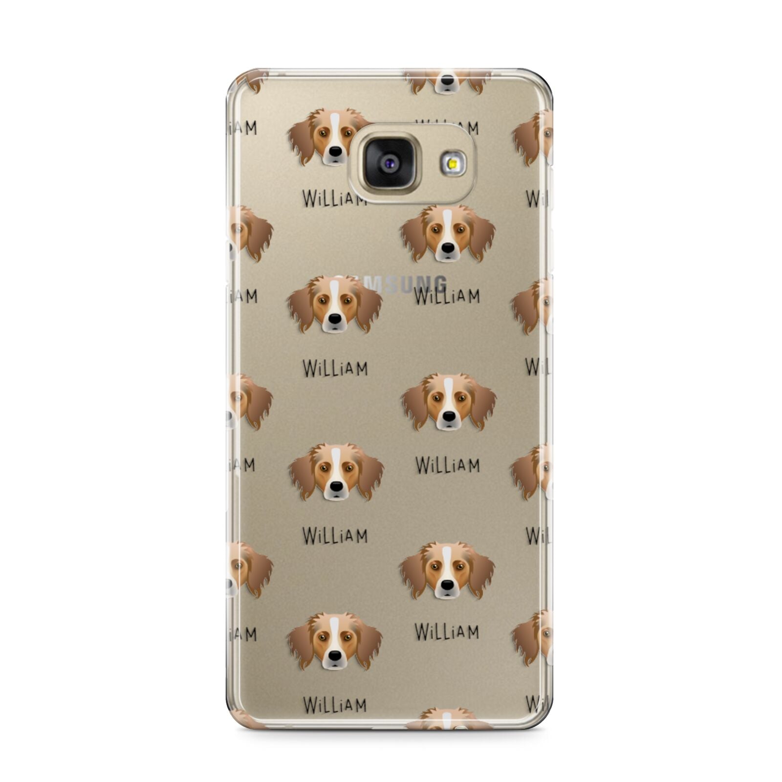 Australian Shepherd Icon with Name Samsung Galaxy A9 2016 Case on gold phone