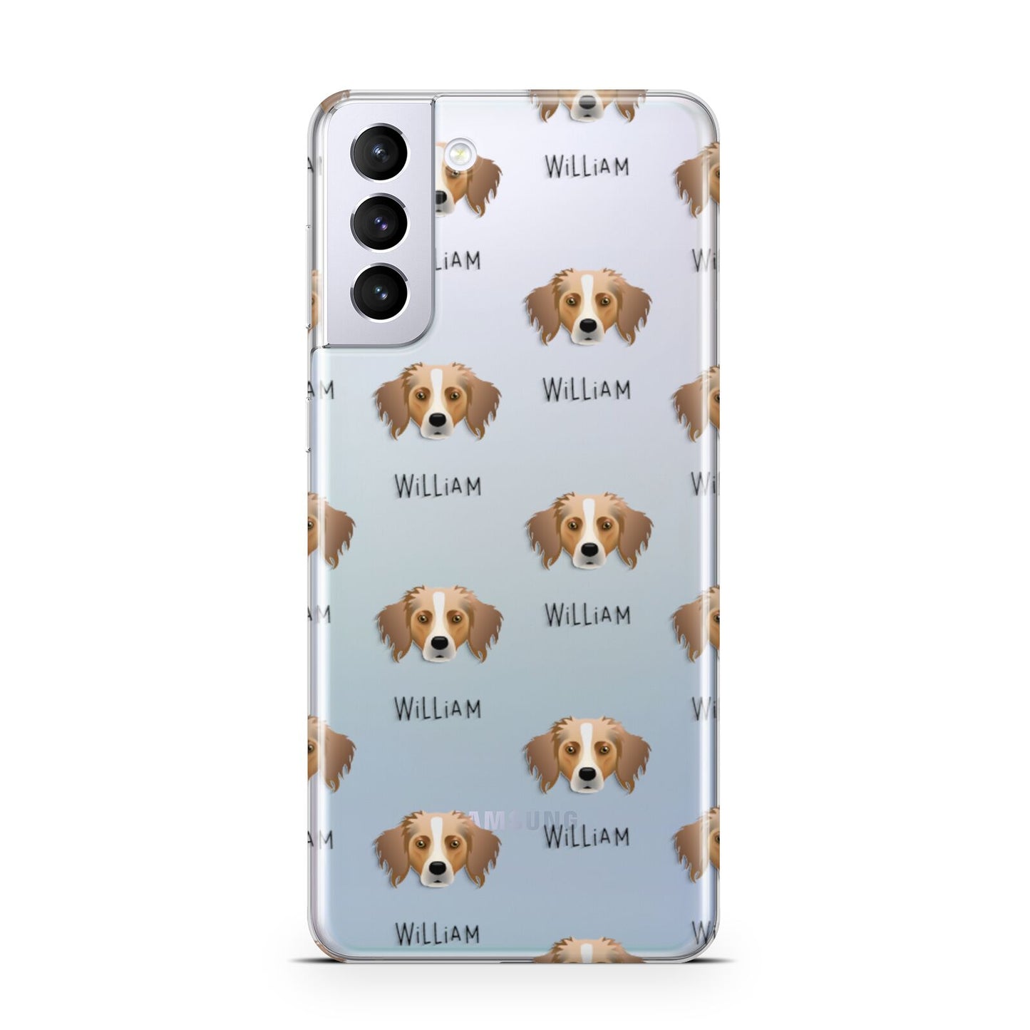 Australian Shepherd Icon with Name Samsung S21 Plus Phone Case