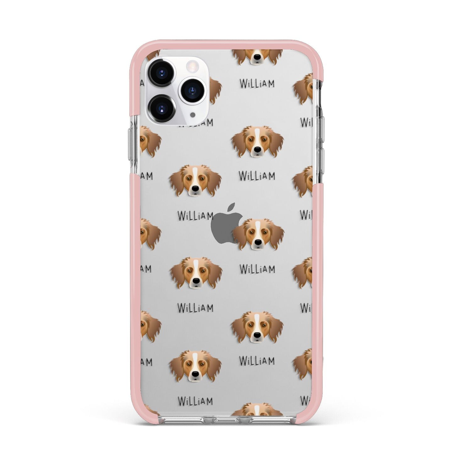 Australian Shepherd Icon with Name iPhone 11 Pro Max Impact Pink Edge Case