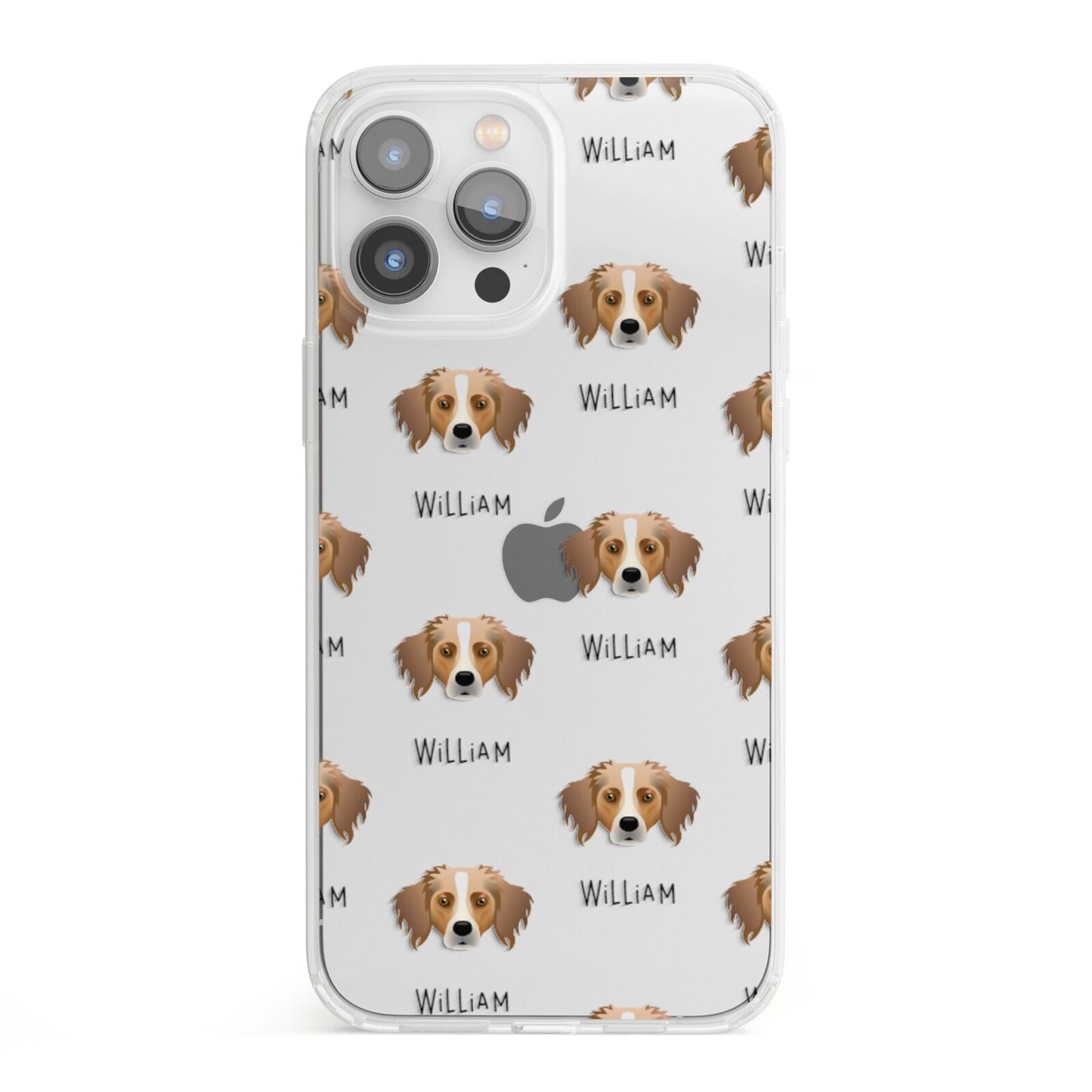 Australian Shepherd Icon with Name iPhone 13 Pro Max Clear Bumper Case