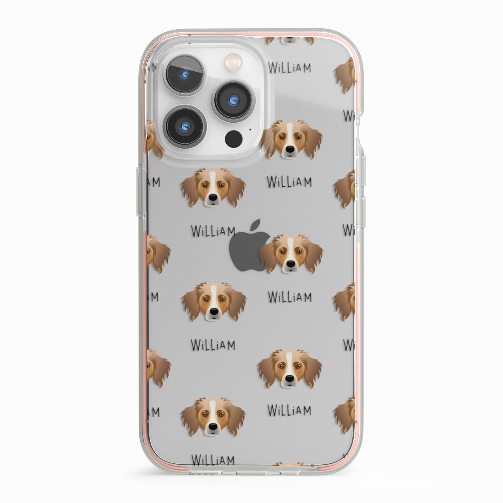 Australian Shepherd Icon with Name iPhone 13 Pro TPU Impact Case with Pink Edges