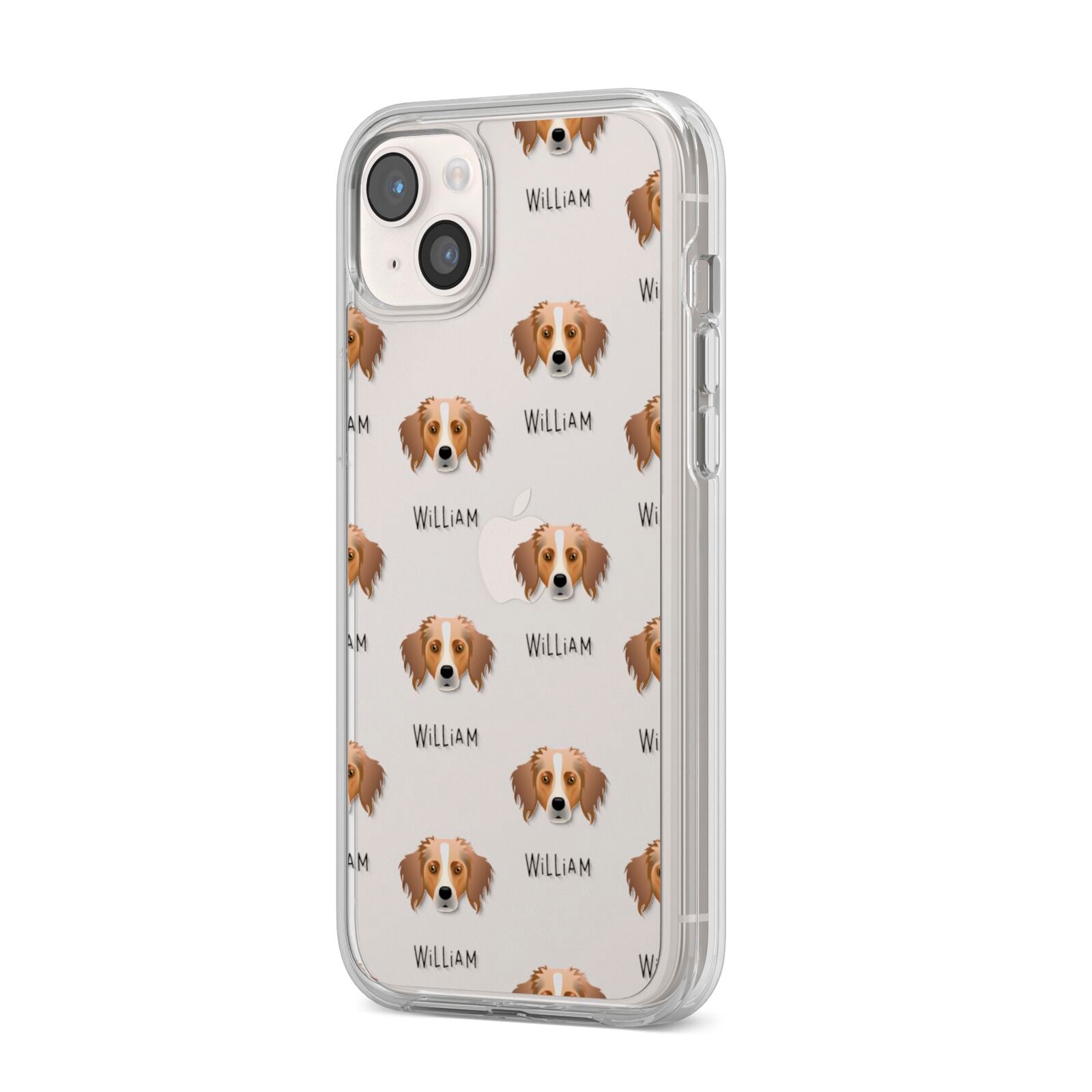 Australian Shepherd Icon with Name iPhone 14 Plus Clear Tough Case Starlight Angled Image
