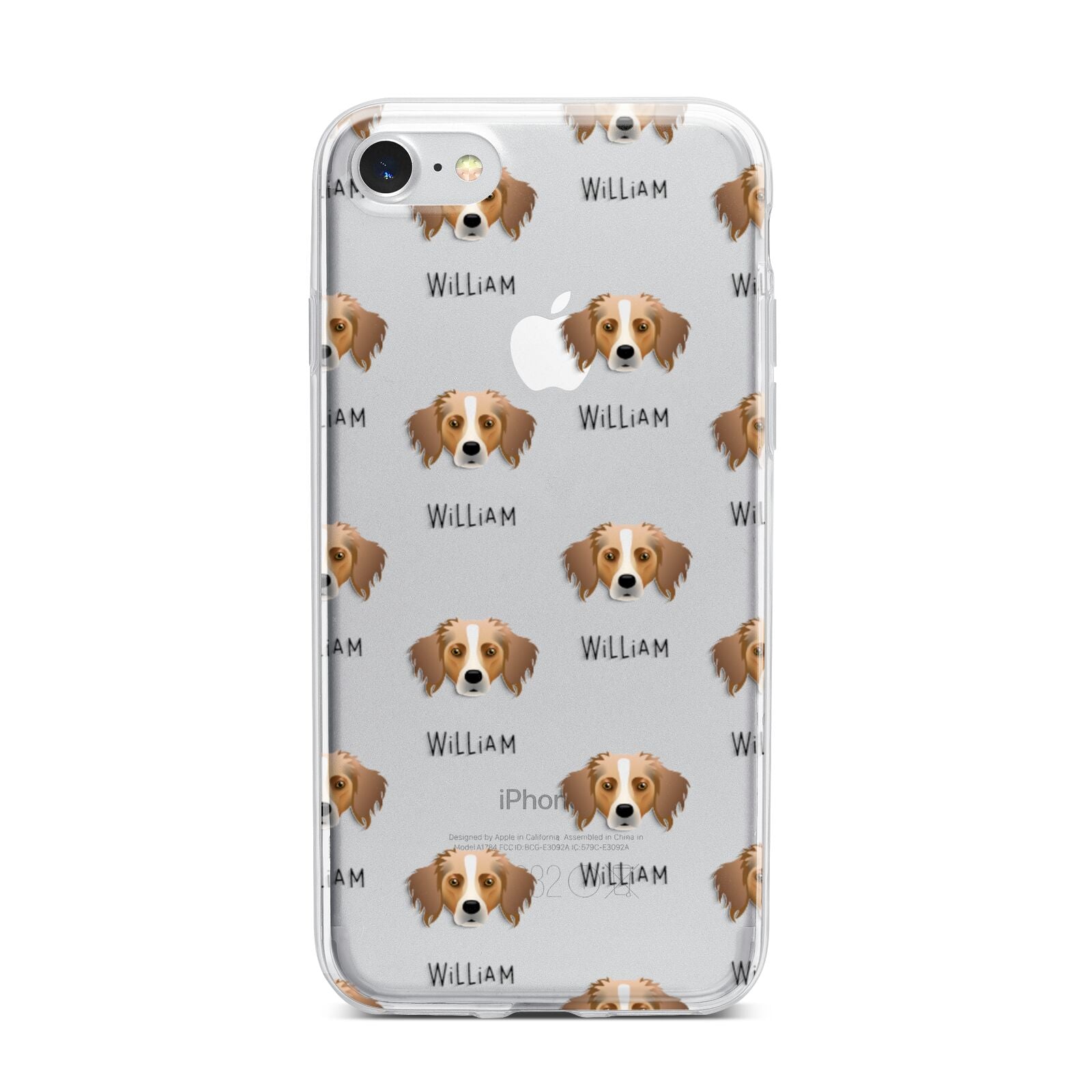 Australian Shepherd Icon with Name iPhone 7 Bumper Case on Silver iPhone