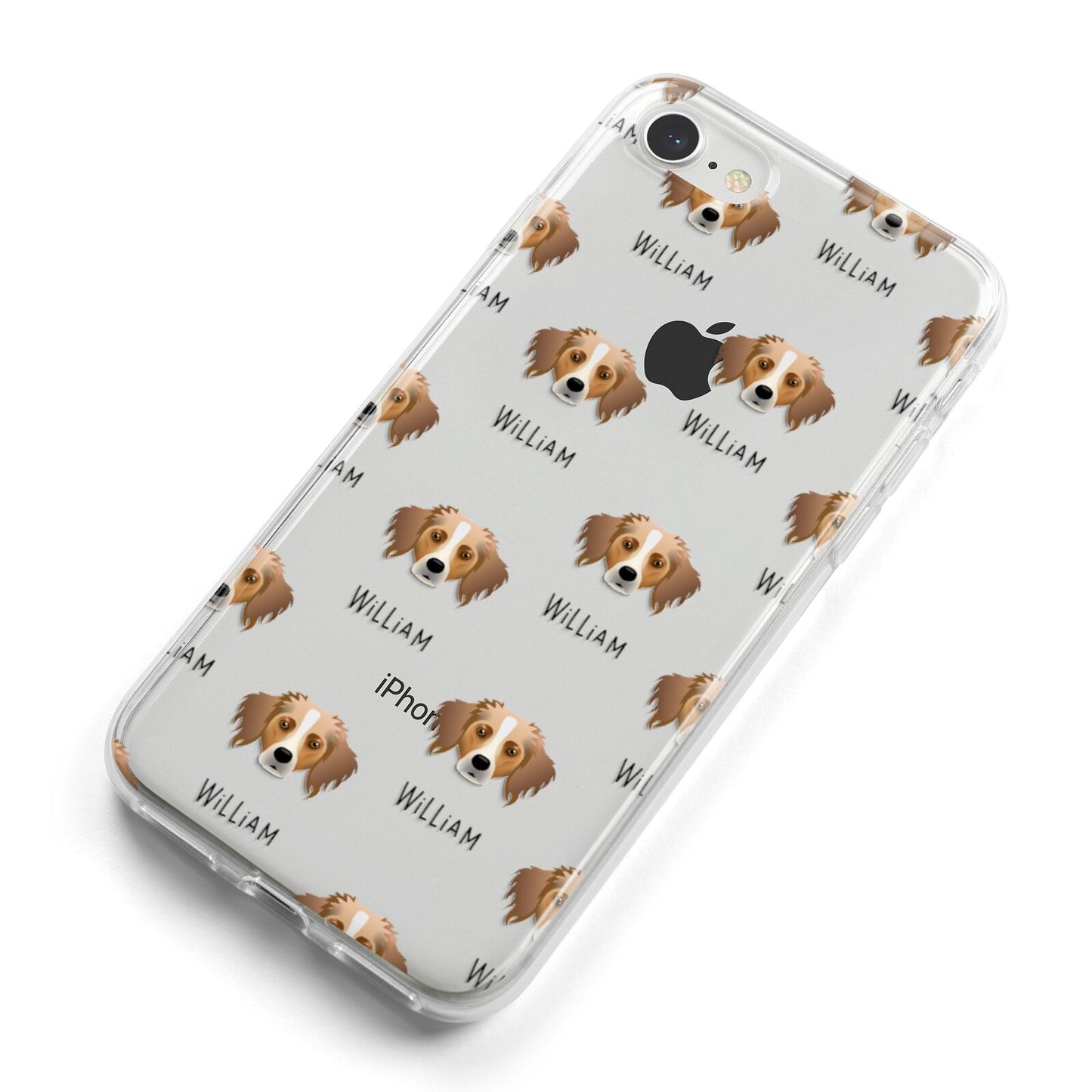 Australian Shepherd Icon with Name iPhone 8 Bumper Case on Silver iPhone Alternative Image