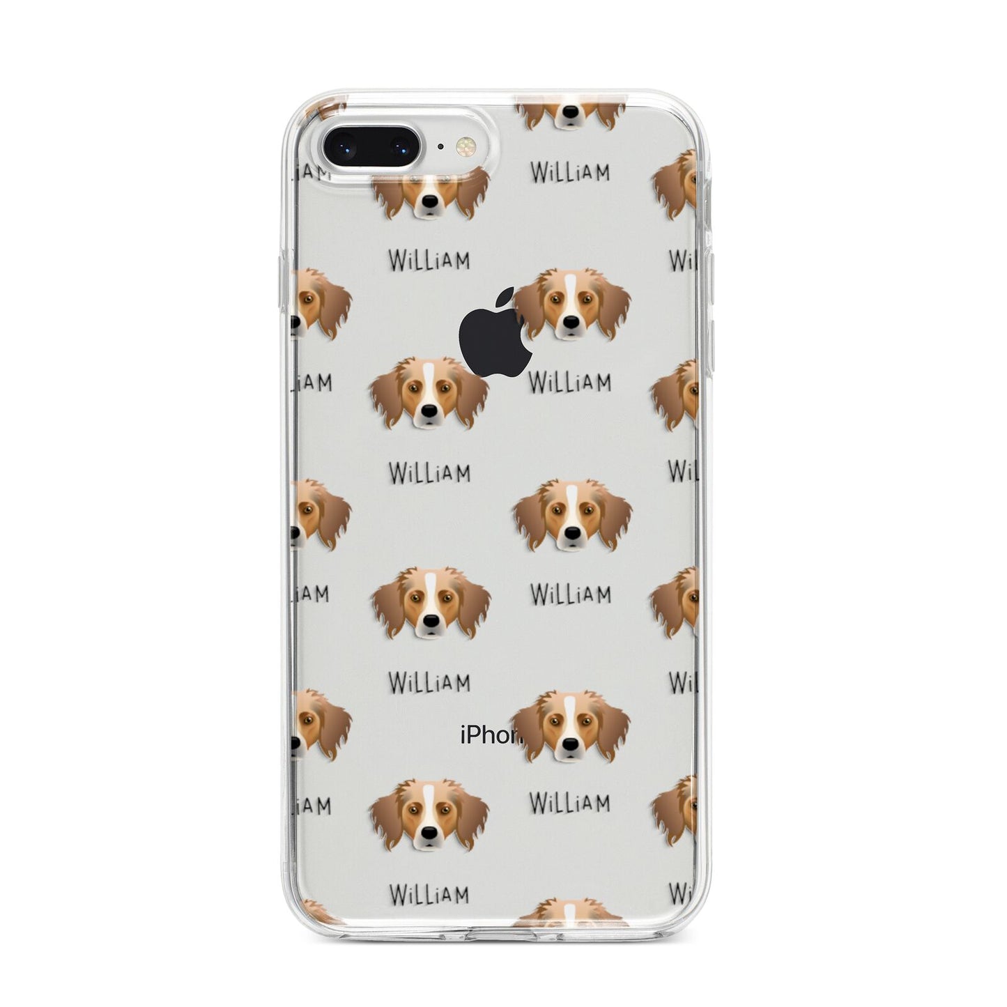 Australian Shepherd Icon with Name iPhone 8 Plus Bumper Case on Silver iPhone