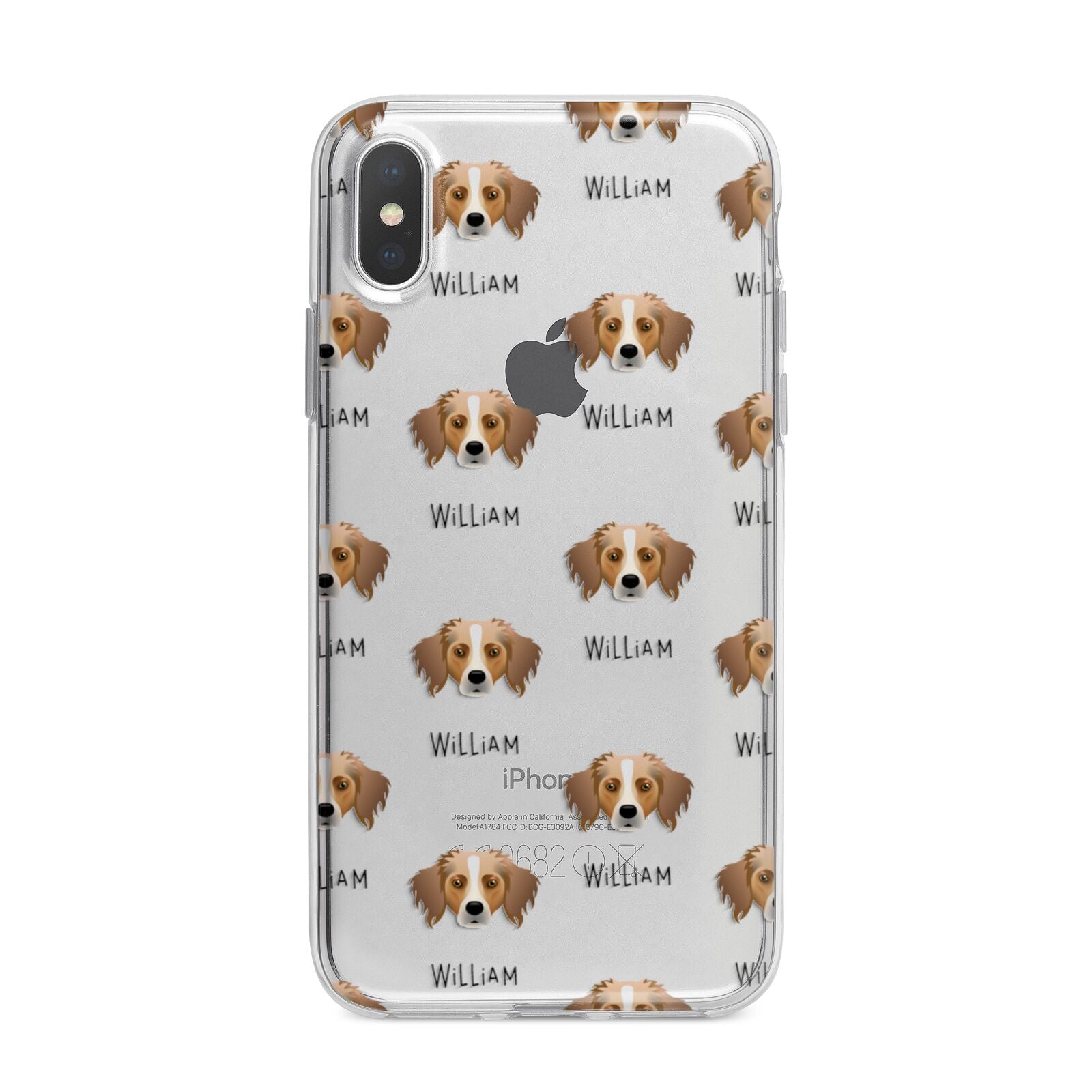 Australian Shepherd Icon with Name iPhone X Bumper Case on Silver iPhone Alternative Image 1