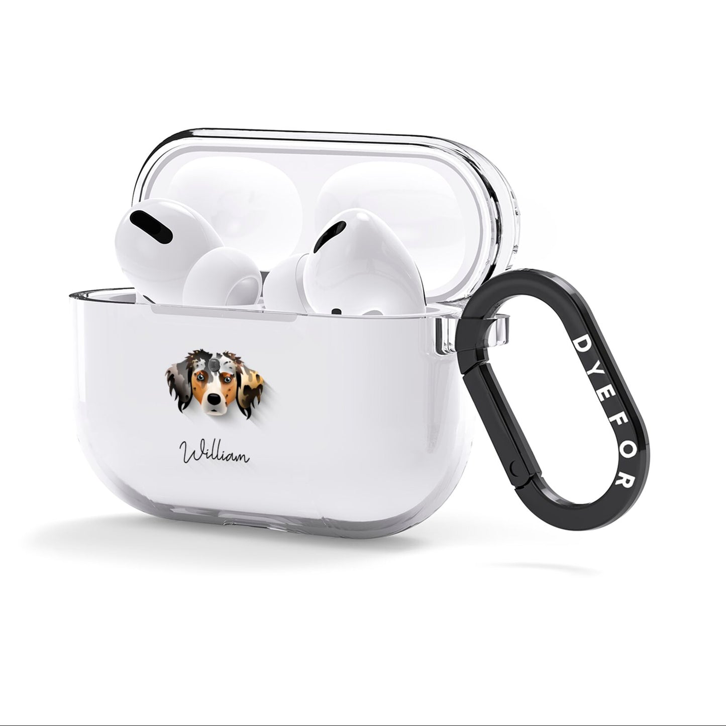 Australian Shepherd Personalised AirPods Clear Case 3rd Gen Side Image