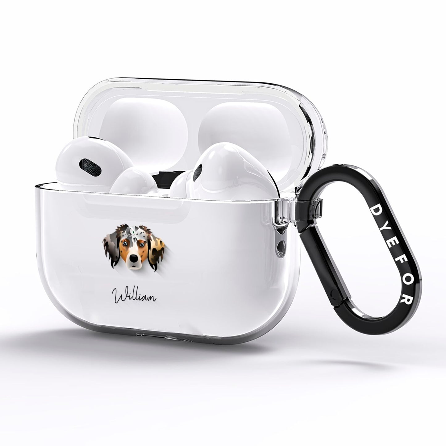 Australian Shepherd Personalised AirPods Pro Clear Case Side Image