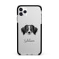 Australian Shepherd Personalised Apple iPhone 11 Pro Max in Silver with Black Impact Case
