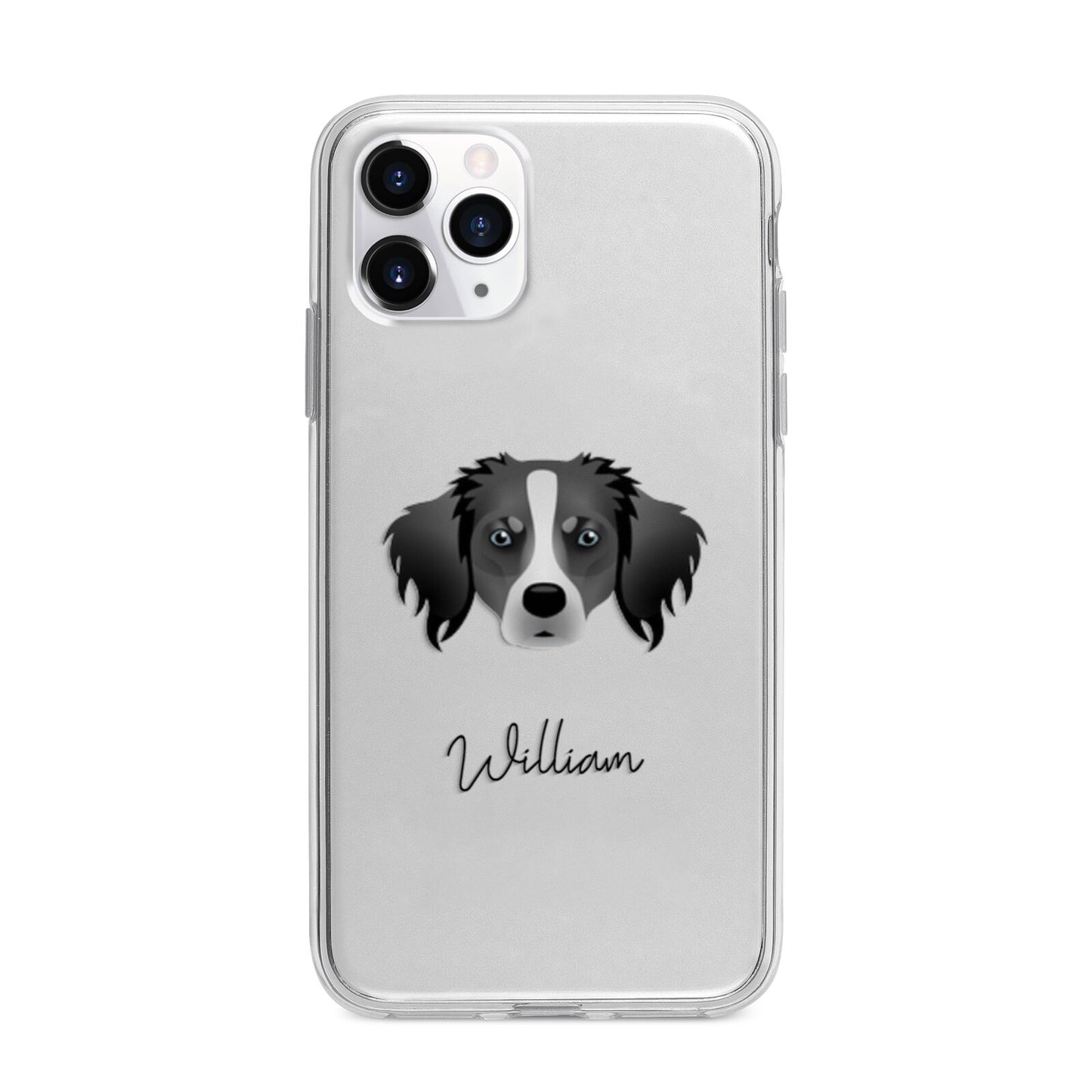 Australian Shepherd Personalised Apple iPhone 11 Pro Max in Silver with Bumper Case