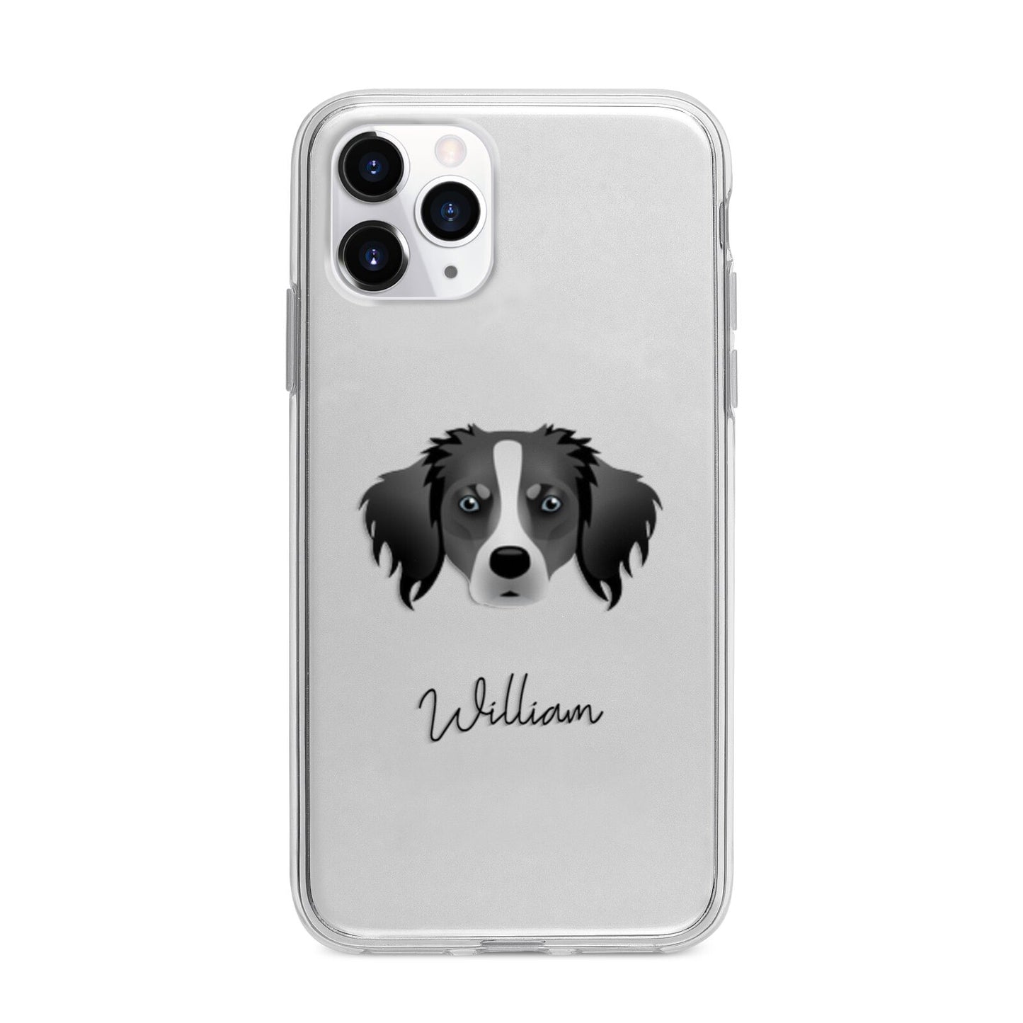 Australian Shepherd Personalised Apple iPhone 11 Pro in Silver with Bumper Case