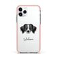Australian Shepherd Personalised Apple iPhone 11 Pro in Silver with Pink Impact Case