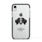 Australian Shepherd Personalised Apple iPhone XR Impact Case Black Edge on Silver Phone
