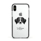 Australian Shepherd Personalised Apple iPhone Xs Impact Case Black Edge on Silver Phone
