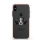 Australian Shepherd Personalised Apple iPhone Xs Impact Case Pink Edge on Black Phone