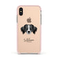 Australian Shepherd Personalised Apple iPhone Xs Impact Case Pink Edge on Gold Phone